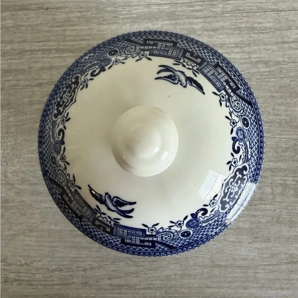 Vintage Churchill Blue Willow Creamer And Sugar Mint Condition Made In England - Picture 13 of 13